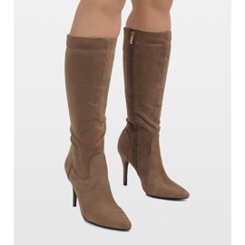 Botas taupe con tacón 1101-2 marrón 4