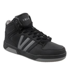 Zapatillas altas negras con pelo M667-2 negro 1