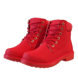 Botas negras aisladas B1819-6 rojo 4
