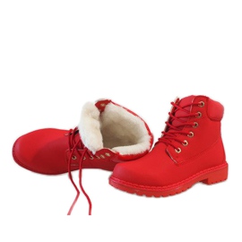 Botas negras aisladas B1819-6 rojo 3