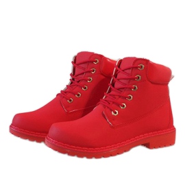 Botas negras aisladas B1819-6 rojo 1