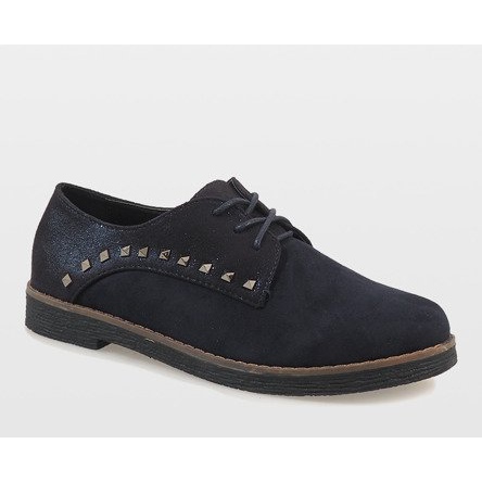 Zapatos negros con cordones y tachuelas LX155 1
