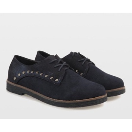 Zapatos negros con cordones y tachuelas LX155 4