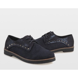 Zapatos negros con cordones y tachuelas LX155 5