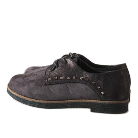 Zapatos grises con cordones y tachuelas LX155 4