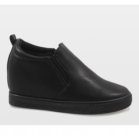 Zapatillas negras en la cuña DD384-1 negro 2