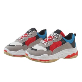 Zapatos deportivos negros de moda D1901-L65 gris multicolor 2