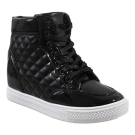 Deportivas negras con cuña acolchada DD478-1 negro 1