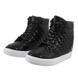 Deportivas negras con cuña acolchada DD478-1 negro 2