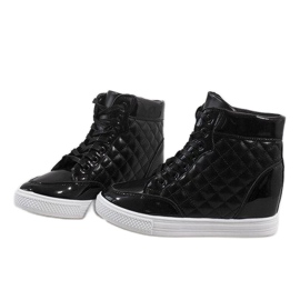 Deportivas negras con cuña acolchada DD478-1 negro 3