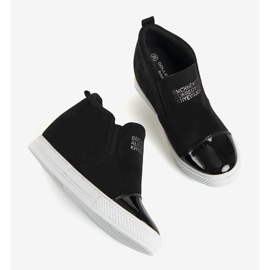 Zapatillas negras en la cuña DD394-4 negro 2