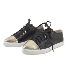 Zapatillas negras con cordones 9011-3 negro 2