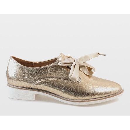 Zapatos dorados con cordones L7100 1 Zapatos dorados con cordones L7100 1