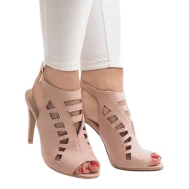 Botas rosa caladas de tacón alto 238-8 rosado 4