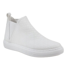 Zapatillas altas blancas de piel de serpiente LT1599 blanco 1