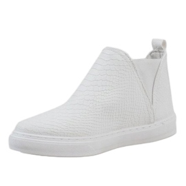 Zapatillas altas blancas de piel de serpiente LT1599 blanco 2