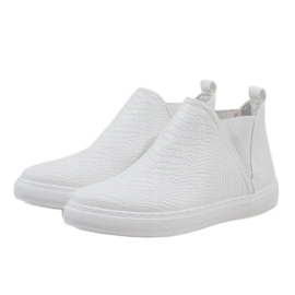 Zapatillas altas blancas de piel de serpiente LT1599 blanco 3