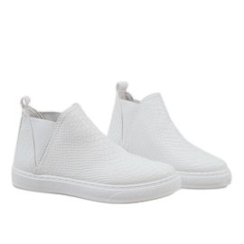 Zapatillas altas blancas de piel de serpiente LT1599 blanco 4