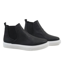 Zapatillas altas negras de piel de serpiente LT1599 negro 3
