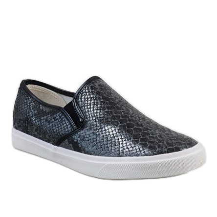 Zapatillas de hombre negras sin cordones YDB-9 negro 1 Zapatillas de hombre negras sin cordones YDB-9 negro 1