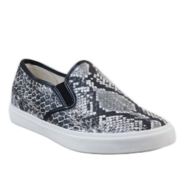 Zapatillas sin cordones blancas para hombre YDB-9 blanco negro 1