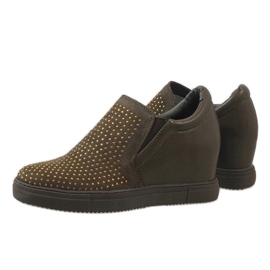 Zapatillas verdes en la cuña XW37005 5