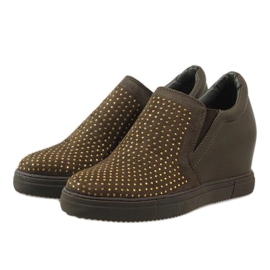 Zapatillas verdes en la cuña XW37005 6