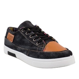 Zapatillas de hombre en denim negro A9501 1 Zapatillas de hombre en denim negro A9501 1