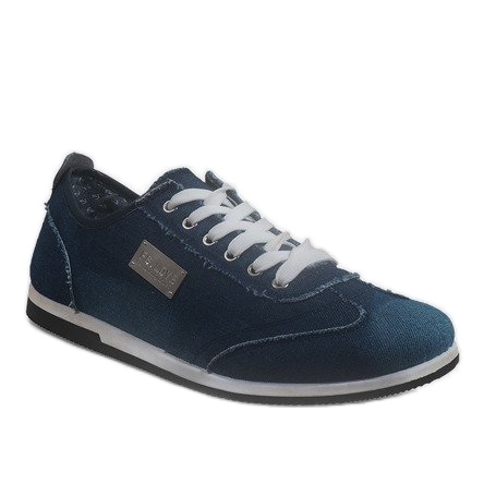 Zapatillas de hombre en denim negro A9501 azul marino 1