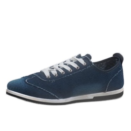 Zapatillas de hombre en denim negro A9501 azul marino 2