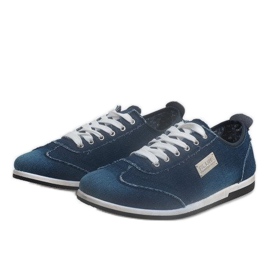 Zapatillas de hombre en denim negro A9501 azul marino 3