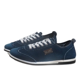Zapatillas de hombre en denim negro A9501 azul marino 4