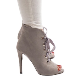 Botas De Tacón Alto Ante 680-32 Gris 2