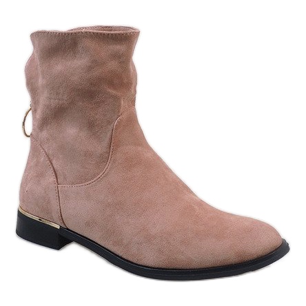 Botas de ante rosa con cremallera J905 rosado 1 Botas de ante rosa con cremallera J905 rosado 1