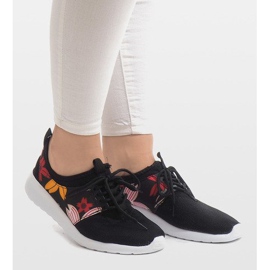 Zapatillas Deportivas Con Flores 625 Negro 3