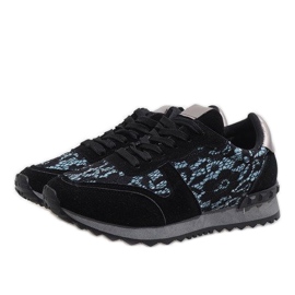 Deportivas negras con puntilla G-100 negro 3