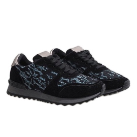 Deportivas negras con puntilla G-100 negro 4