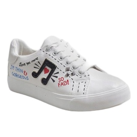 Zapatillas blancas con un toque de G-106 blanco 1 Zapatillas blancas con un toque de G-106 blanco 1