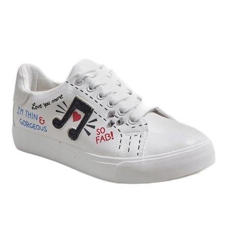 Zapatillas blancas con un toque de G-106 blanco 1 Zapatillas blancas con un toque de G-106 blanco 1