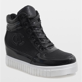 Zapatillas negras en la cuña NB83P negro 1 Zapatillas negras en la cuña NB83P negro 1
