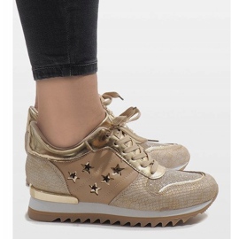 Zapatillas doradas en la cuña G-127 dorado 3