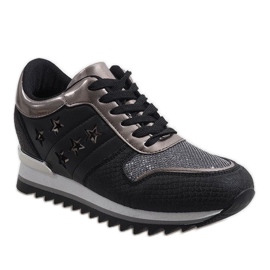 Deportivas cuña negras G-127 negro 1 Deportivas cuña negras G-127 negro 1