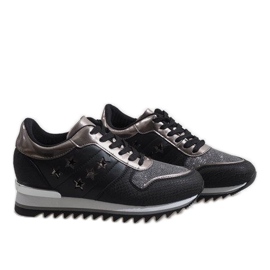 Deportivas cuña negras G-127 negro 4