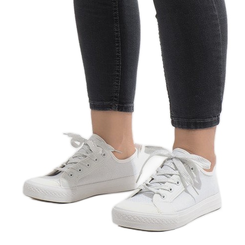 Zapatillas blancas con purpurina BOK-1138 blanco 1