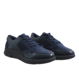 Zapatillas de hombre azul marino A-58 3