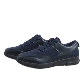 Zapatillas de hombre azul marino A-58 4