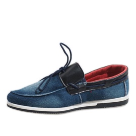 Zapatos azul marino elegantes mocasines AB108-1 2