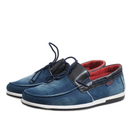 Zapatos azul marino elegantes mocasines AB108-1 3