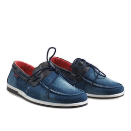 Zapatos azul marino elegantes mocasines AB108-1 4