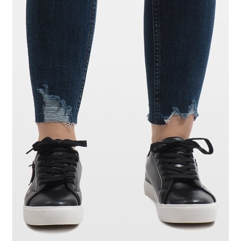 Zapatillas negras corazón G-115 negro 2